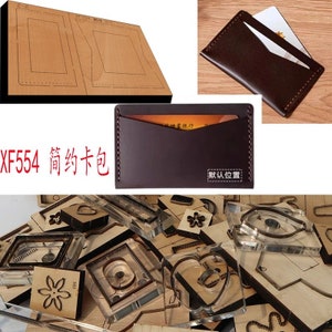 Nueva hoja de acero japonesa, troquel de madera, estuche para tarjetas, perforadora artesanal de cuero, herramienta manual, molde de cuchillo de corte XF554, herramientas artesanales de cuero