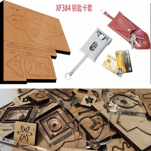 Nueva hoja de acero japonesa, troquel de madera, funda para llave y tarjeta, punzón para artesanía de cuero, herramienta manual, molde para cuchillo de corte XF384
