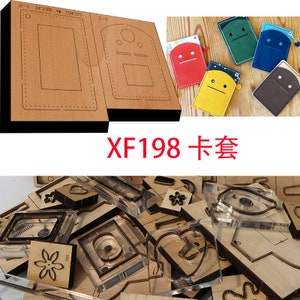 Nuovo stampo in legno con lama in acciaio giapponese, per carte da gioco, portamonete, portafoglio, punzone artigianale in pelle, utensile manuale, coltello da taglio, stampo XF198
