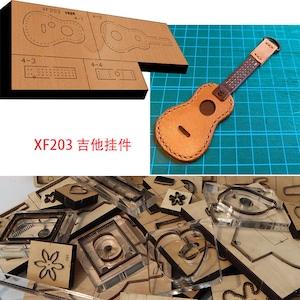 Neue Japan Stahl Klinge Holzwürfel Gitarre schlüsselanhänger Anhänger Brieftasche Leder Handwerk Punch Hand Werkzeug Cut Messer Mold XF203