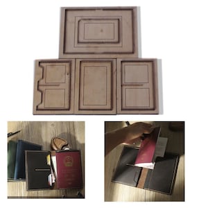 Passport Tasche stanzen Messerform Metall ausgehöhlte Stahlklinge Punch-Tool gefaltet Größe 14 x 10 cm DIY Lederhandwerk