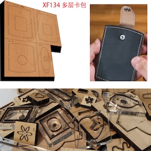 Nuovo stampo in legno con lama in acciaio giapponese, confezione di carte multistrato, portafoglio, artigianato in pelle, utensile manuale, coltello da taglio, stampo XF134