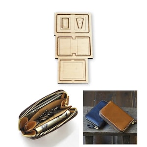 Monedero con cremallera, monedero, tarjetero, troquelador, molde de metal, herramienta de punzón ahuecado, cuchilla para manualidades de cuero, bricolaje, 12 x 8,5 x 2 cm