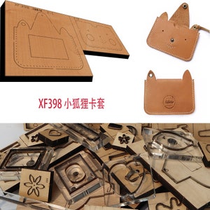 Nouveau japon lame en acier en bois matrice petit renard jeu de cartes d'accès en cuir artisanat poinçon outil à main coupe couteau moule XF398