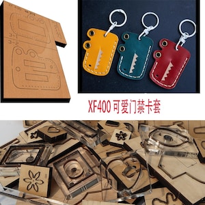 Nuovo set di fustelle in legno con lama in acciaio giapponese, per carte di accesso al coccodrillo, punzone artigianale in pelle, utensile manuale, stampo per coltello da taglio XF400