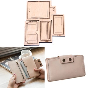 Funda para teléfono móvil para mujer, billetera con cremallera, monedero, molde de cuchillo, troqueles de corte, herramienta de perforación manual, patrón 180x90x20 mm