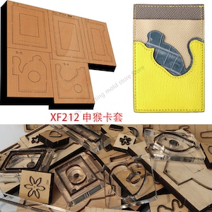 Nouveau Japon lame en acier en bois zodiaque singe carte Pack cuir artisanat poinçon outil à main coupe couteau moule XF212