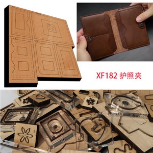 Novo molde de madeira para lâmina de aço japonesa, molde para corte de passaporte, bolsa de cartão, carteira, couro, artesanato, ferramenta manual, faca de corte, molde XF182