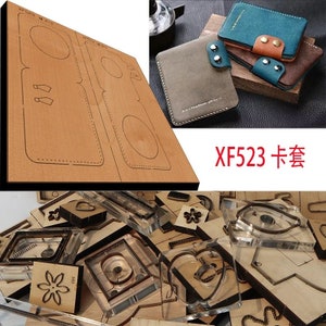 Nuovo stampo in legno con lama in acciaio giapponese, portafogli/porta carte, punzone per artigianato in pelle, utensile manuale, stampo per coltello da taglio XF523, utensili per la pelle