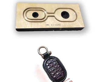 key ring leather inlay die cutter metal hollowed puncher tool set 17.2x4.8cm DIY leather craft