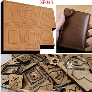 Nuovo coltello da taglio per utensili manuali in legno con lama in acciaio giapponese, stampo per portafoglio/borsa per carte di credito XF043