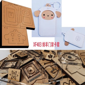 Nuovo set di fustelle in legno con lama in acciaio giapponese, per carte di accesso alle pecore, punzone artigianale in pelle, utensile manuale, stampo per coltello da taglio XF403