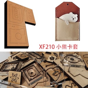 Nuovo stampo in legno con lama in acciaio giapponese, per borsa porta carte, portafoglio, artigianato in pelle, utensile manuale, coltello da taglio, stampo XF210