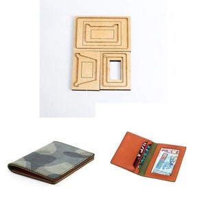Tarjetero con foto, molde para troquelado, herramienta de punzón ahuecado de metal, hoja de acero de 10,8 x 8 cm, para manualidades de cuero.