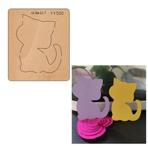 Nuevo dibujo animado: tetera, gato, lazo, flores, princesa, Papá Noel, búho, gato. Troquel de madera para scrapbooking YY500. Troqueles de corte en varios tamaños.