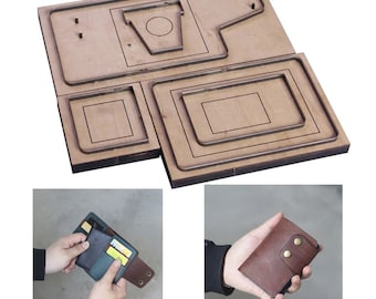 Cardholder folded wallet die cutting knife mold metal hollowed punch tool set 8x11.5x2.5cm DIY leather craft