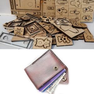 Japon lame en acier bricolage cuir artisanat porte-cartes couteau de découpe modèle de moule outil de poinçonnage en bois jeu de matrices 100x70 mm