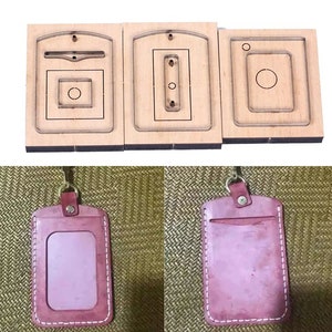 Molde de corte para capa de crachá de porta-cartão, faca, molde de metal, ferramenta de punção oca, lâmina 10,6x7,5 cm, faça você mesmo, couro, artesanato
