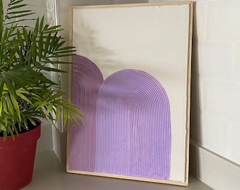 Lila Leinwand Wandkunst, strukturierte Wandkunst, strukturierte Kunst Leinwand, strukturierte Malerei, Boho Wohnkultur, Boho Wand-Dekor, Leinwand strukturierte Kunst