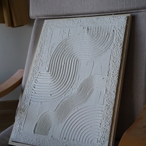 Abstract Wall Art, Boho Home Decor, Boho Wall Decor, Textured Wall Art,Mid Century Wall Art,  Spackle Wall Art, Plaster Wall Art, Canvas Wall Art, Textured Painting