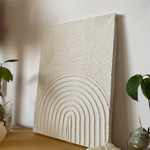 Textured Painting, Boho Textured Wall Art, Plaster Wall Art, Textured Art Canvas, Boho Home Decor, Boho Wall Decor, Canvas Textured Wall Art