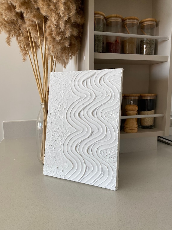 Boho Textured Wall Art, Mid Century Wall Art, Plaster Wall Art, Spackle Wall Art, Canvas Textured Wall Art,  Textured Art Canvas, Boho Decor