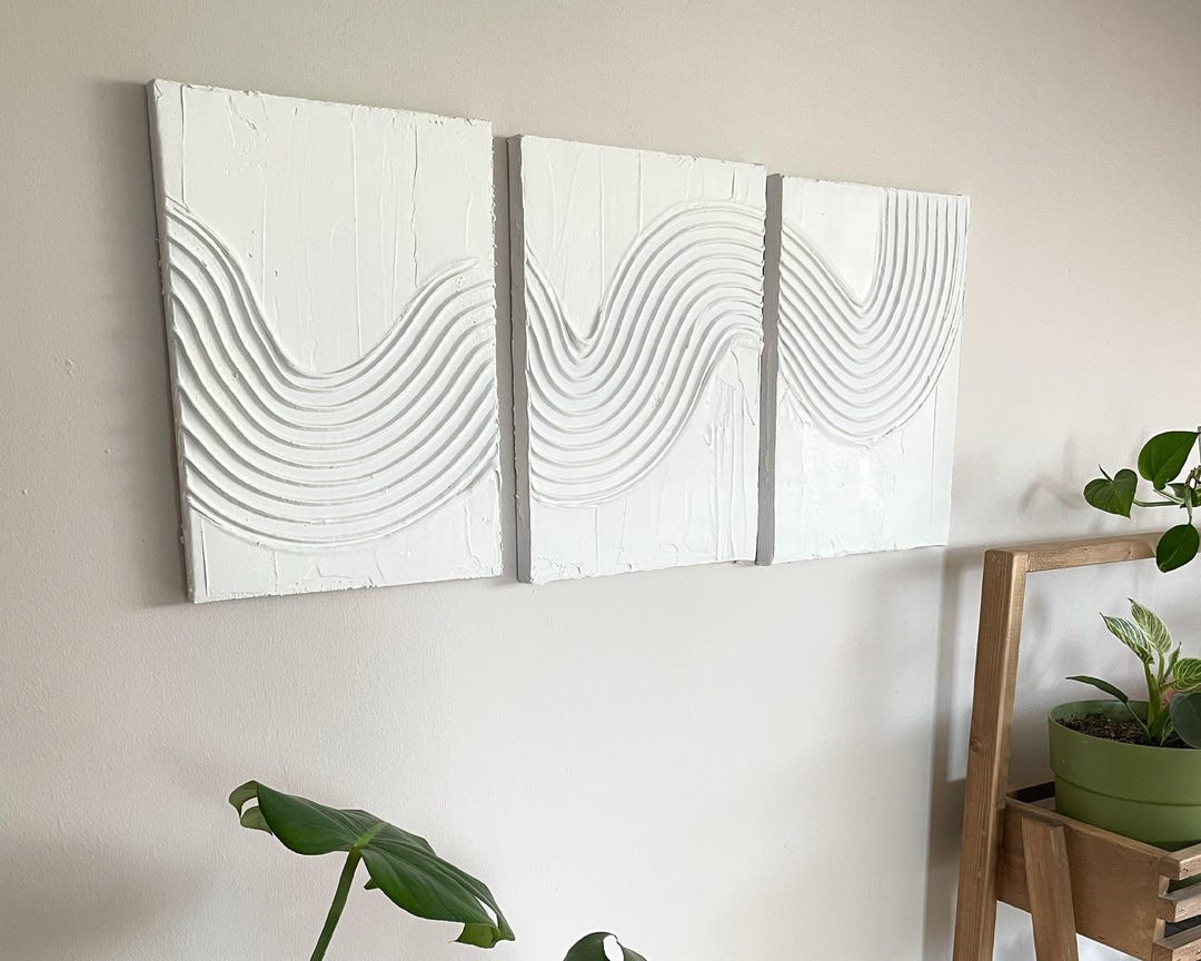 Curated visual reference: Minimalist Boho Textured Wall Art Plaster Canvas Art Textured Wall Photo Inspiration
