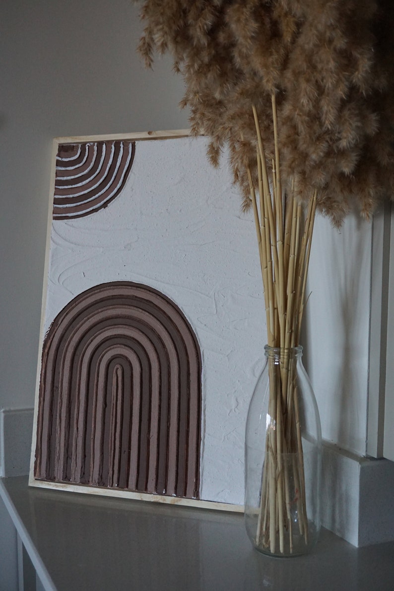 Plaster Wall Art, Abstract Wall Art, Boho Home Decor, Boho Wall Decor, Textured Wall Art,Mid Century Wall Art,  Spackle Wall Art, Canvas Wall Art, Textured Painting