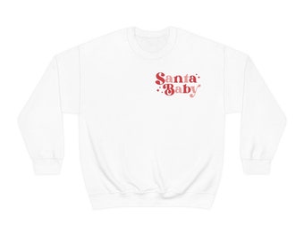Santa Baby Small Logo, Vintage Christmas Sweatshirt, Retro Santa Christmas Sweater, Festive Sweatshirt, Xmas Sweater, Christmas Gift