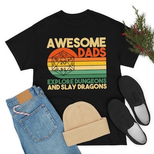Mens Awesome Dads Explore Dungeons And Slay Dragons Rpg Nerdy Dad T-Shirt Mens Awesome Dads Explore Dungeons And Slay Dragons Rpg Nerdy Dad T-Shirt