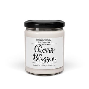 Cherry Blossom Scented Soy Candle 9oz - Handmade Floral Aromatherapy Candle for Home Decor and Gifts