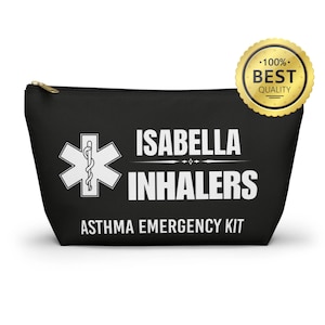 Personalized Asthma Inhaler Accessory Pouch with T-Bottom - Stylish and Functional Asthma Inhaler Case Organizer for Travel and Everyday Use