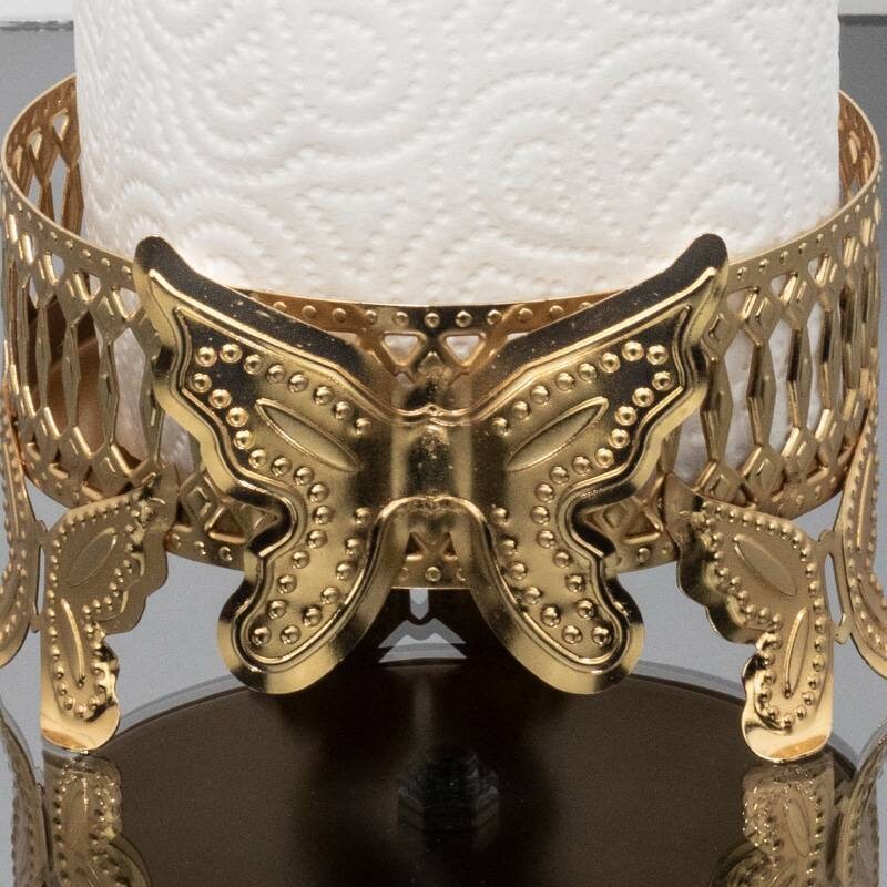 Paper Towel Holder, Napkin Holder, Bathroom, Gold Plated, Table Top