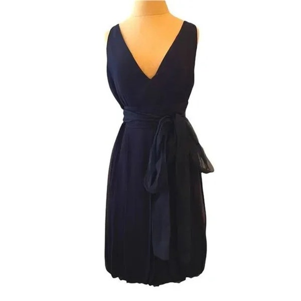 Vera Wang Maids Navy 100% Silk dress