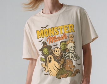 Monster Mash Shirt Comfort Colors Retro Halloween Graphic Tee Vintage Halloween Shirt Spooky Season Shirt Ghost Shirt Horror Tee 80s Shirt