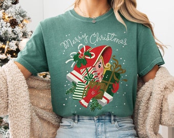 Retro Christmas Shirt Gift Women - Vintage Christmas Comfort Colors TShirt - Holiday Family Shirt Group Gift - Cute Christmas Crewneck