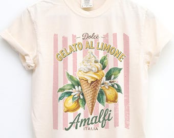 Camiseta Lemon Shirt Amalfi Italy Comfort Colors Camiseta Retro Summer Shirt Coastal Estética Frutal Gráfico Vintage Italian Travel Tee Camiseta Estilo Preppy