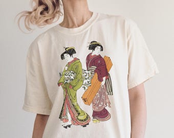 Japan Shirt Comfort Colors Retro Vintage Graphic Tee Japanese Aesthetic Shirt Preppy Tee Y2K T-Shirt Boho Women Trendy Tee Japanese Gift Her