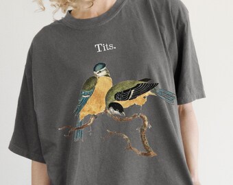 Camiseta de regalo con diseño de tetas, divertida y sarcástica, camiseta vintage con colores botánicos y cómodos, estética cottagecore, ideal para amantes del yoga y la naturaleza.