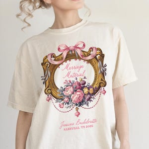 Comfort Colors Custom Bachelorette Shirt Personalized Bach Party Shirt Coquette Bride Shirt Rococo Wedding Party Bridal Shower Gift Shirt