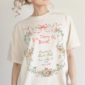 Custom Bachelorette Shirt Comfort Colors - Personalized Bach Party TShirt - Rococo Bride Shirt - Coquette Bridal Shower Gift Wedding Party