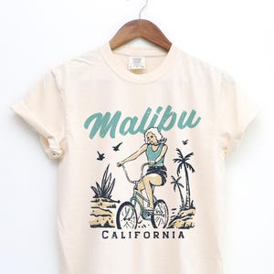 Malibu Shirt Comfort Colors California Tee Retro Beach Shirt Coastal Cowgirl Top Vintage Graphic Tee Summer Aesthetic Preppy T Shirt Women