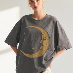 Retro Moon Shirt — Vintage Comfort Colors Celestial Shirt, Astrology Shirt, Witchy Shirt