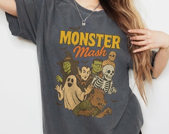 Monster Mash Shirt Comfort Colors Retro Halloween Graphic Tee Vintage Halloween Shirt Spooky Season Shirt Ghost Shirt Horror Tee 80s Shirt