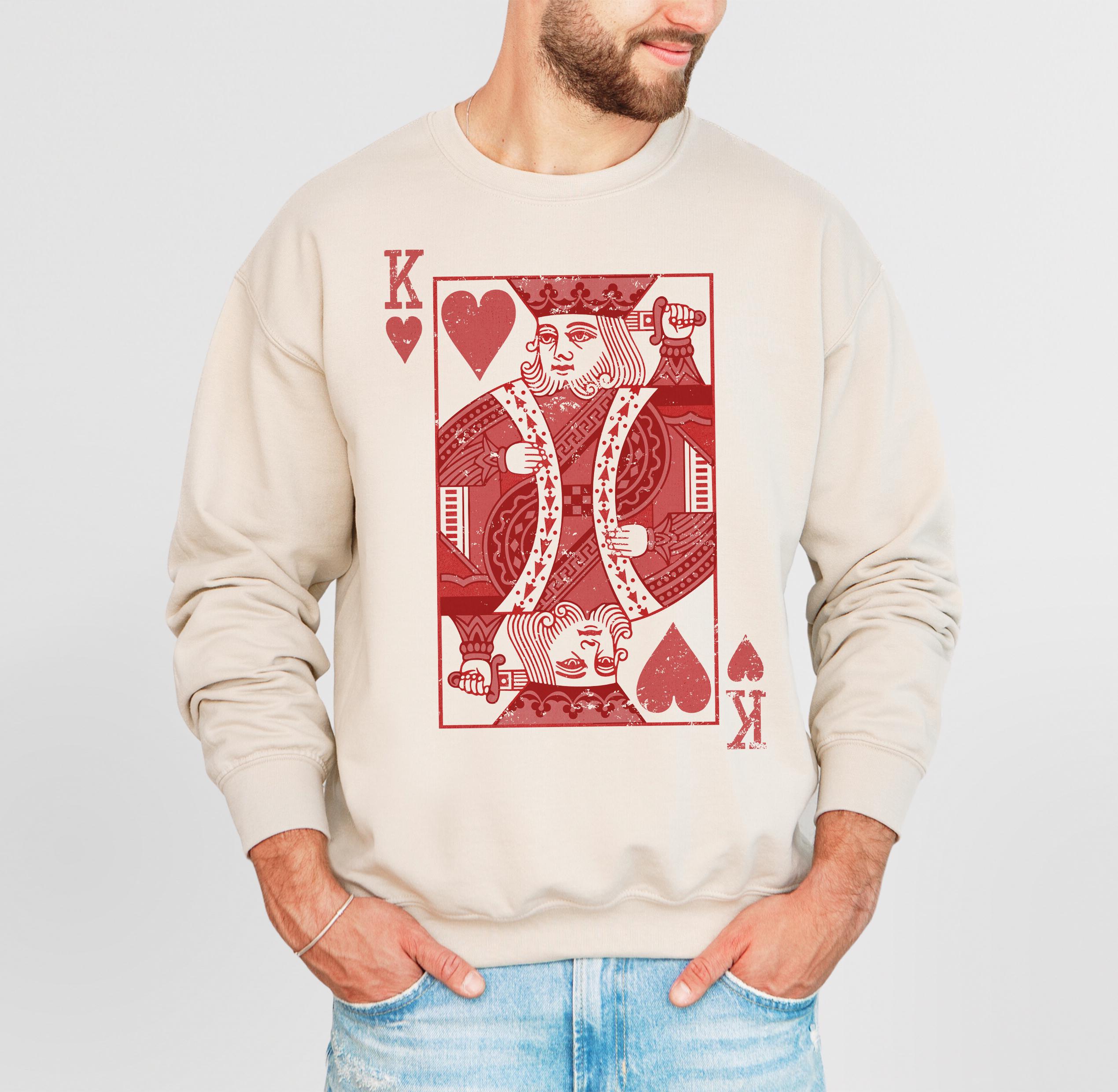 Poker King Of Heart Sweater Poker King Pattern Print Hoodie Cool