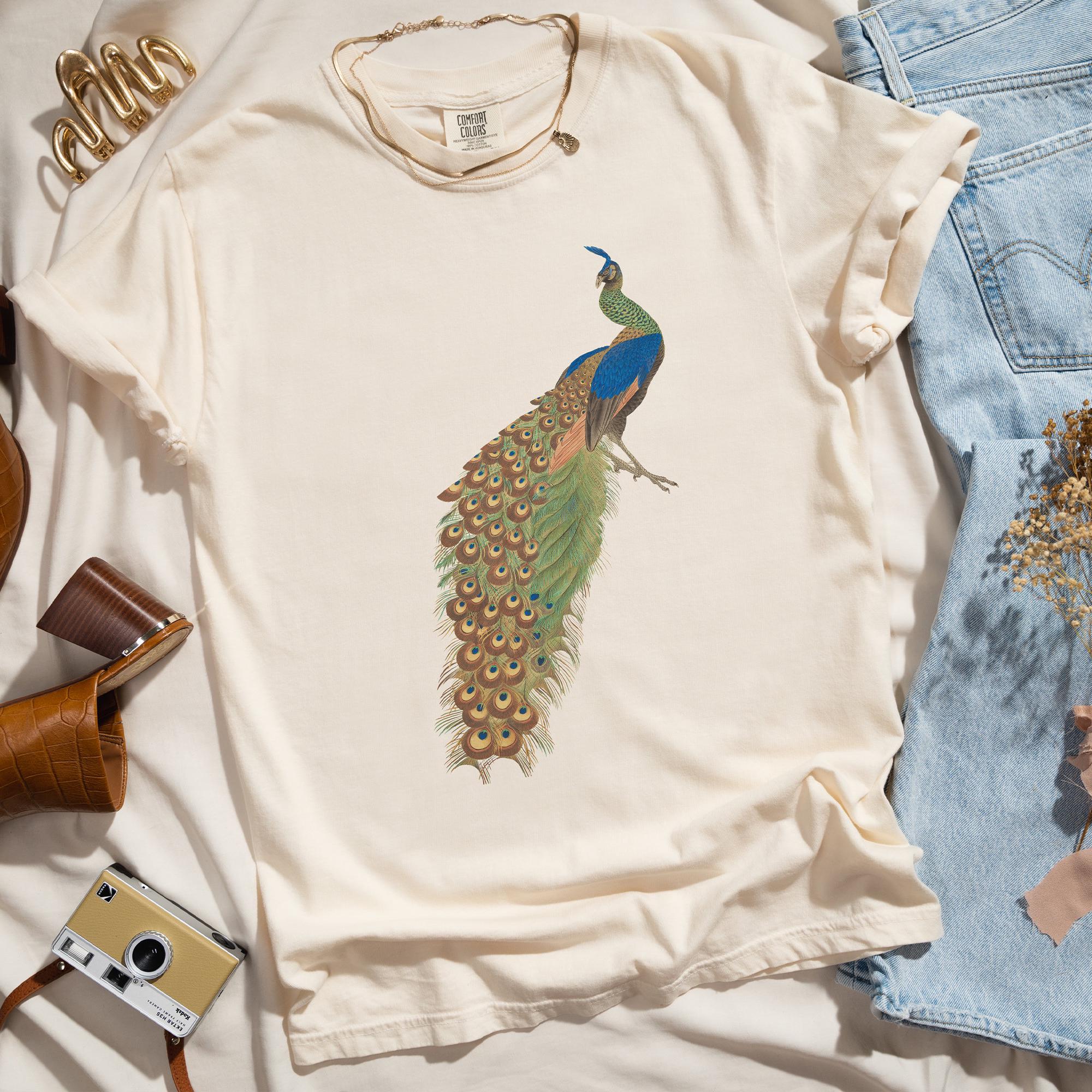 Peacock Shirt, Boho Comfort Colors Tshirt, Vintage Graphic Tee 