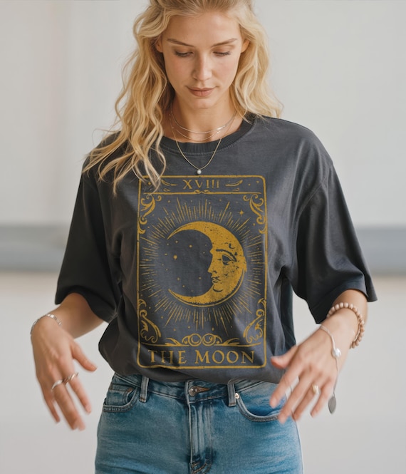 Moon Tarot Shirt Comfort Colors — Vintage Tarot Card Shirt, Celestial Shirt, Witchy Shirt