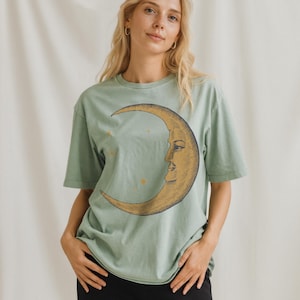 Retro Moon Shirt — Vintage Comfort Colors Celestial Shirt, Astrology Shirt, Witchy Shirt Bay