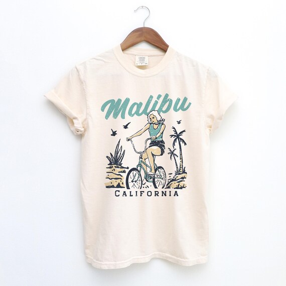 Malibu Shirt Comfort Colors California Tee Retro Beach Shirt Coastal Cowgirl Top Vintage Graphic Tee Summer Aesthetic Preppy T Shirt Women