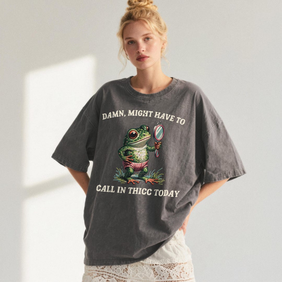 Funny Frog Comfort Colors Shirt – Call in Thicc Today, Retro
